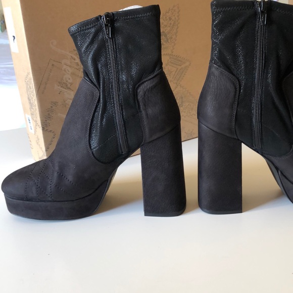 Free People Black leather Suede Platform Boots - Picture 13 of 15